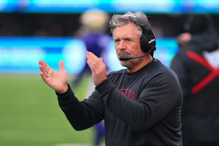 Nov 11, 2023; Seattle, Washington, USA; Utah Utes head coach Kyle Whittingham during the first half against the Washington Huskies at Alaska Airlines Field at Husky Stadium.